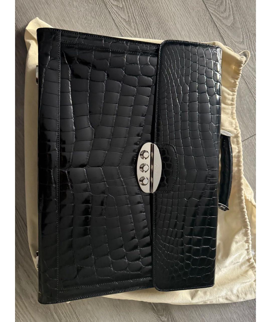BRIONI Черный портфель из экзотической кожи, фото 6