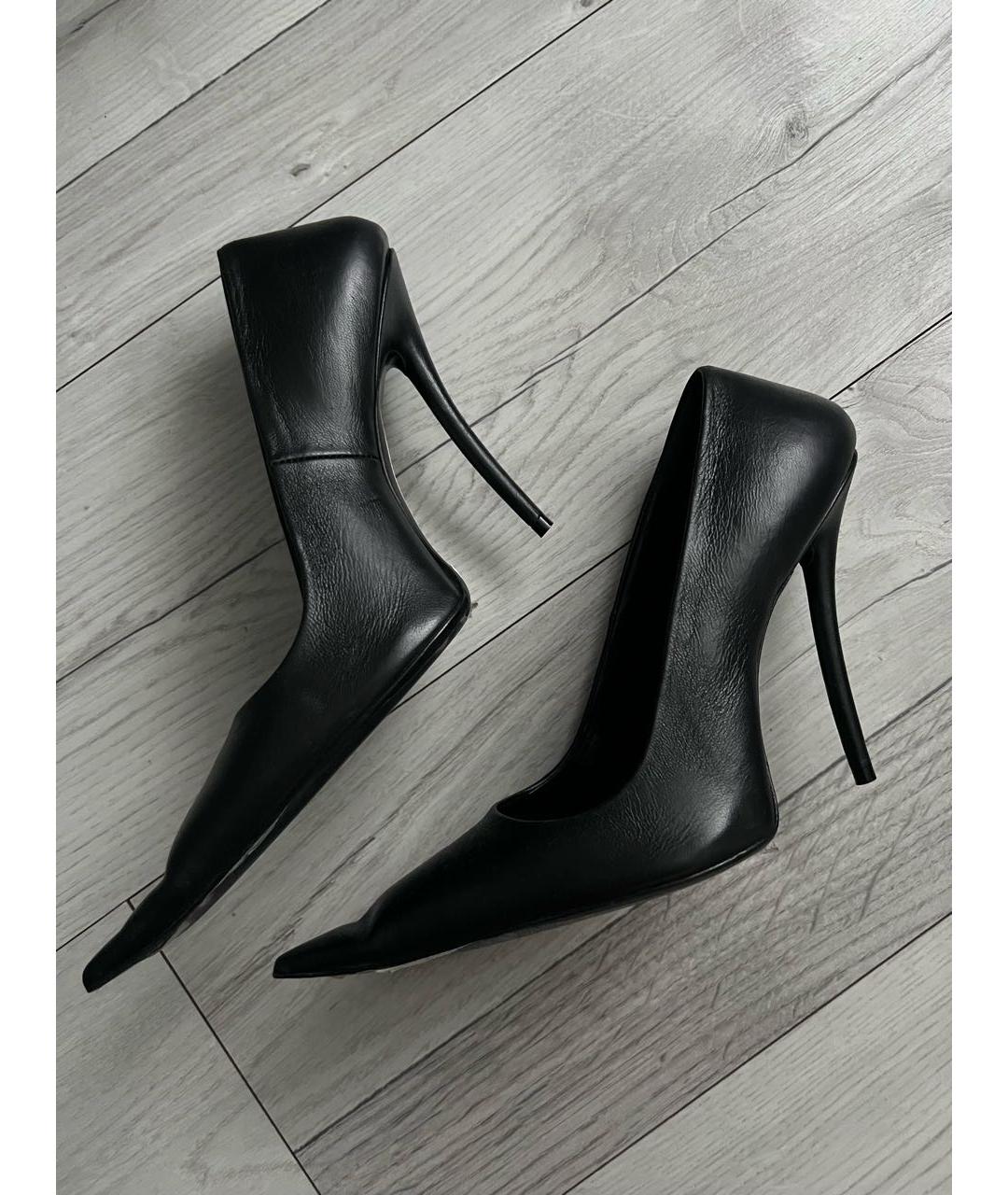 BALENCIAGA Черные кожаные туфли, фото 3