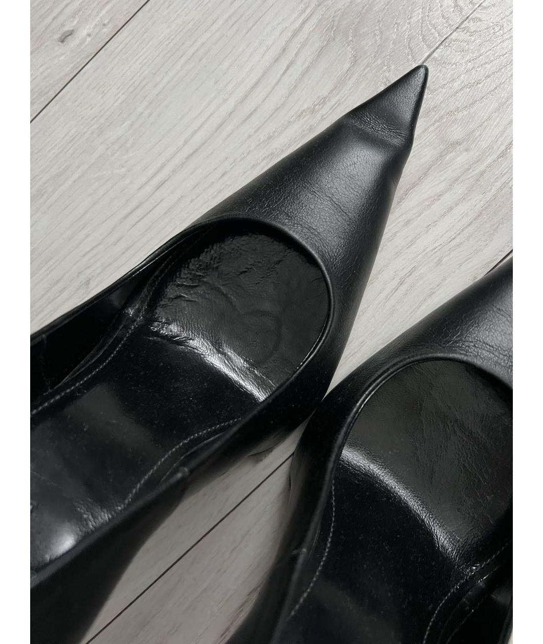 BALENCIAGA Черные кожаные туфли, фото 6