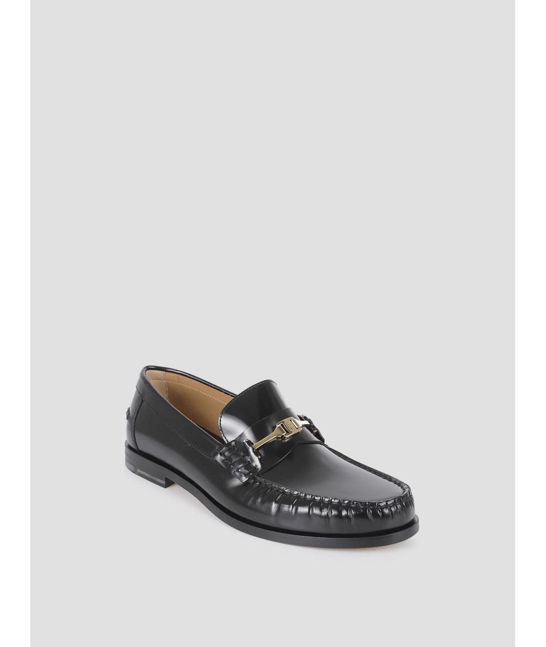 FERRAGAMO Черные кожаные лоферы, фото 3