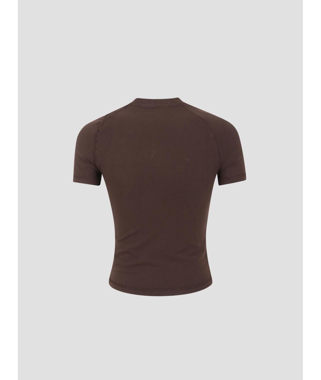 OTTOLINGER Коричневая хлопковая футболка, фото 3