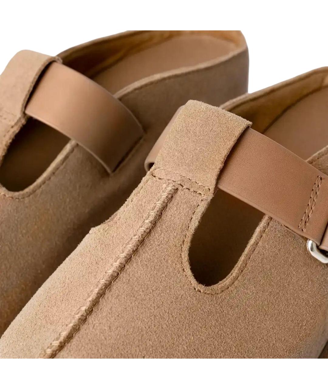 UGG AUSTRALIA Бежевые кожаные сандалии, фото 2