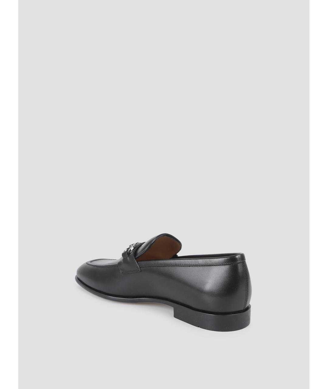 FERRAGAMO Черные кожаные лоферы, фото 2