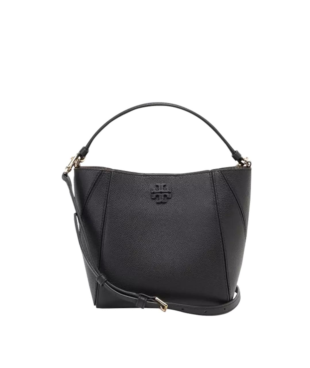 TORY BURCH Черная кожаная сумка тоут, фото 1