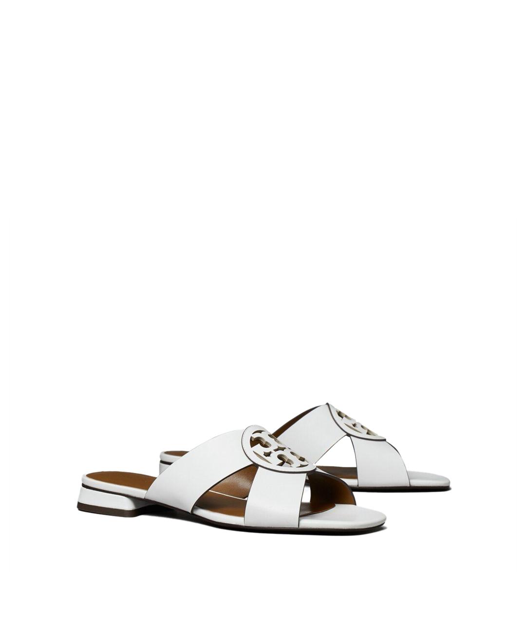 TORY BURCH Серые кожаные сандалии, фото 1