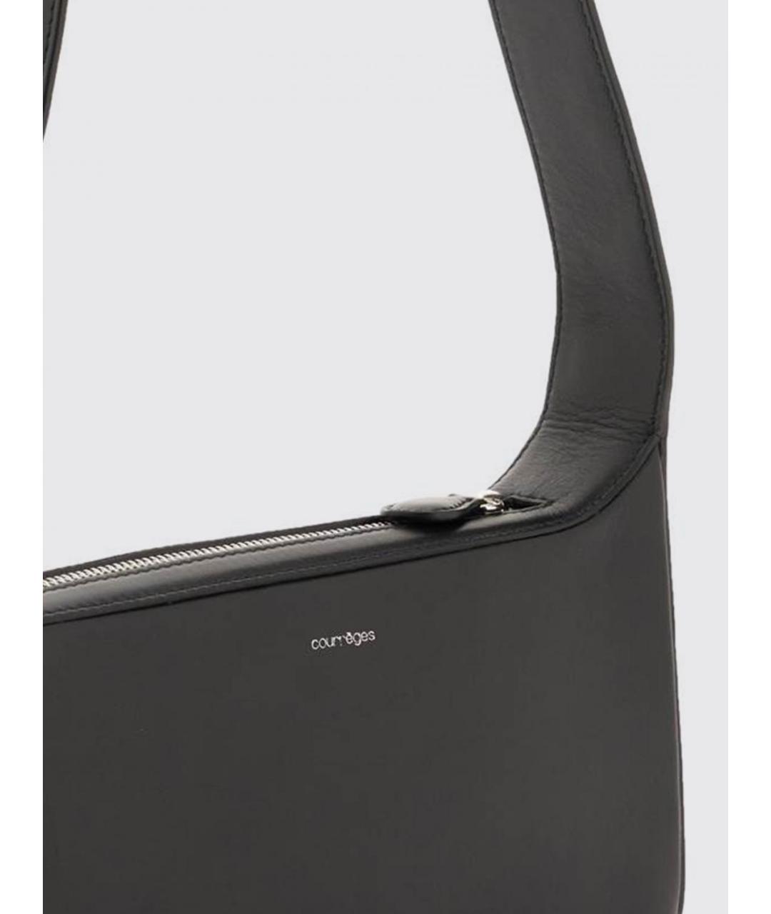 COURREGES Черная кожаная сумка через плечо, фото 4
