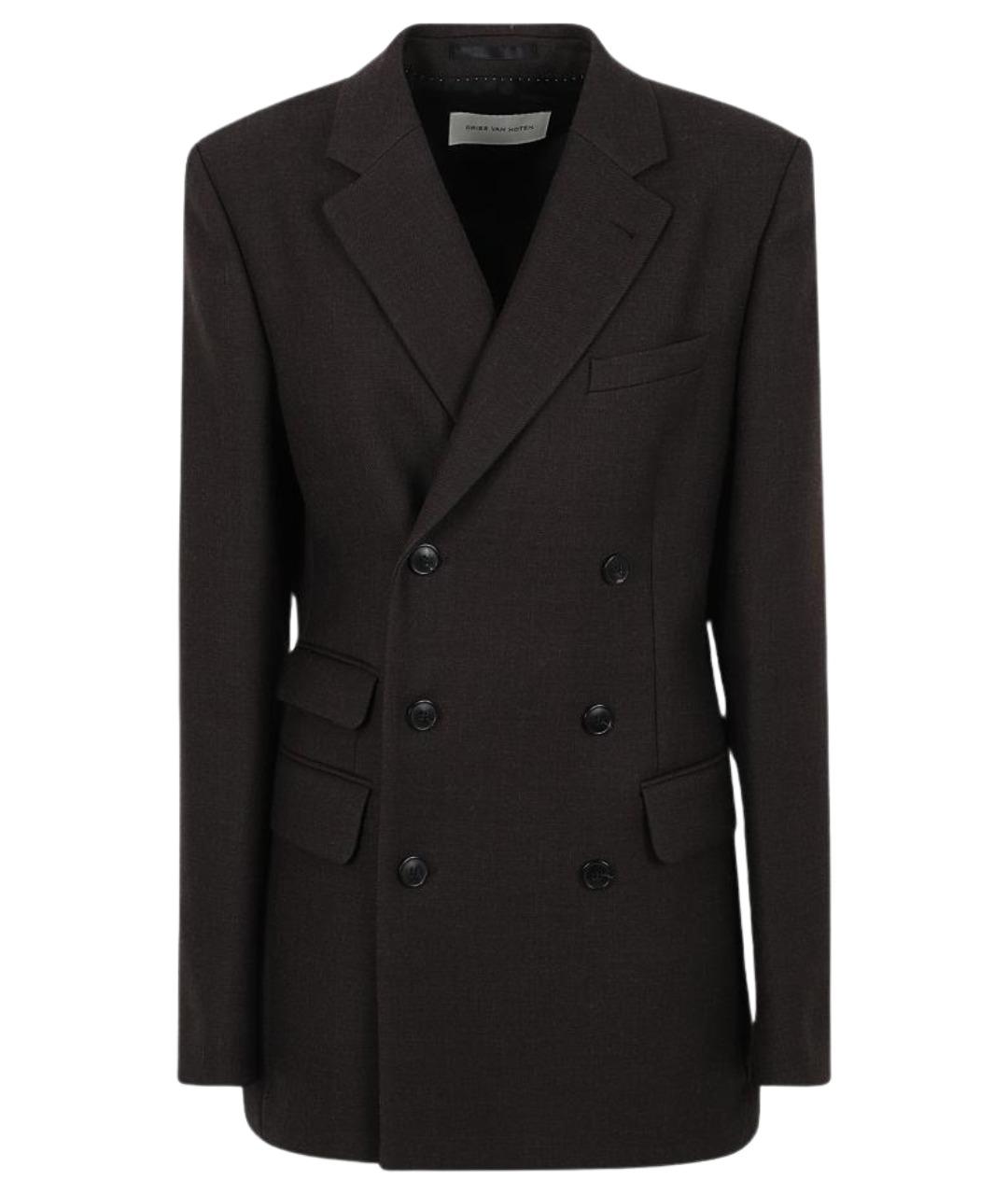 DRIES VAN NOTEN Коричневый шерстяной пиджак, фото 1