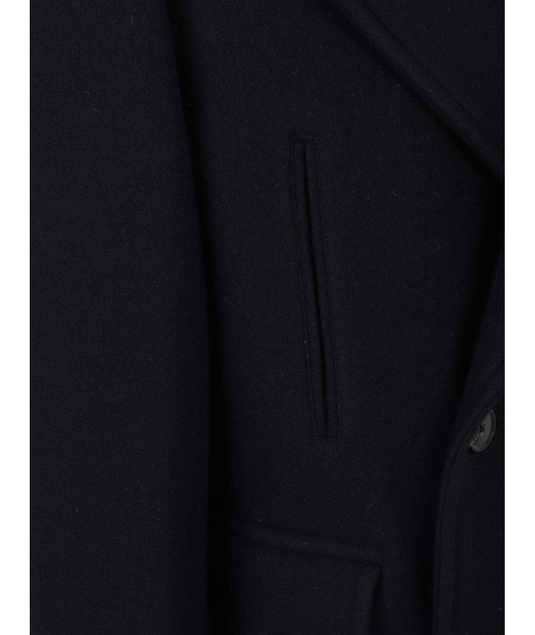 DRIES VAN NOTEN Темно-синее шерстяное пальто, фото 3