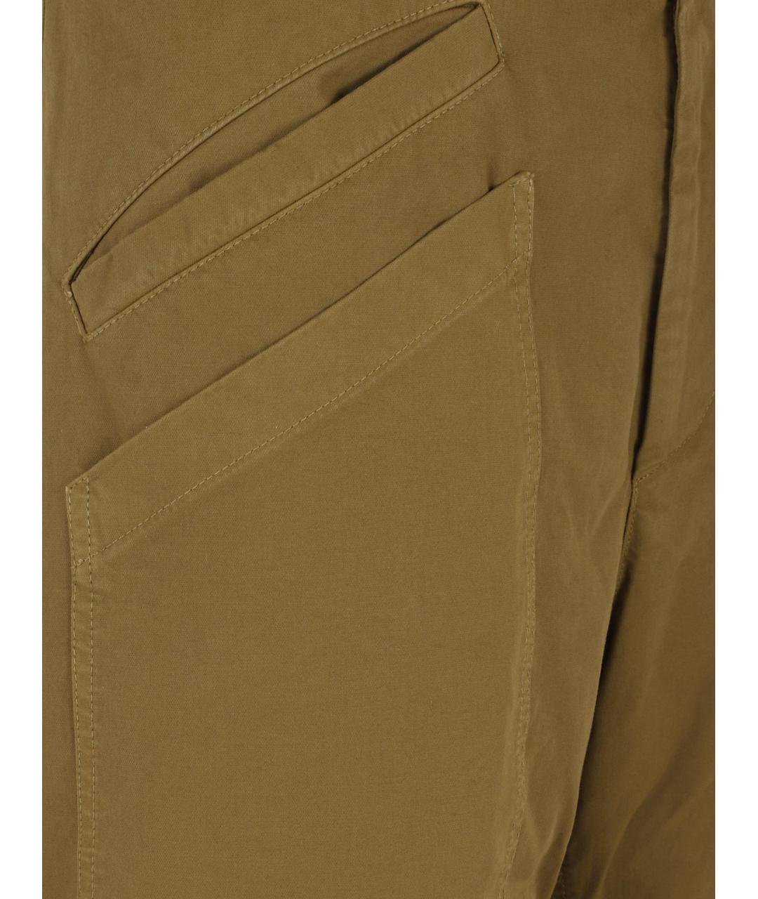 DRIES VAN NOTEN Хаки хлопковые повседневные брюки, фото 2