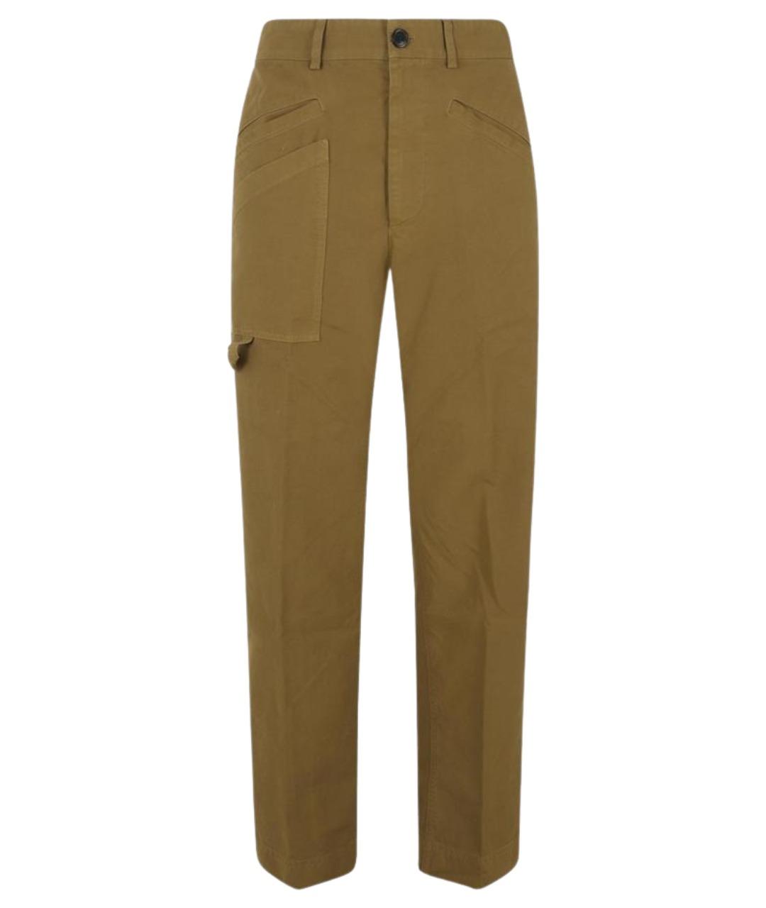 DRIES VAN NOTEN Хаки хлопковые повседневные брюки, фото 1