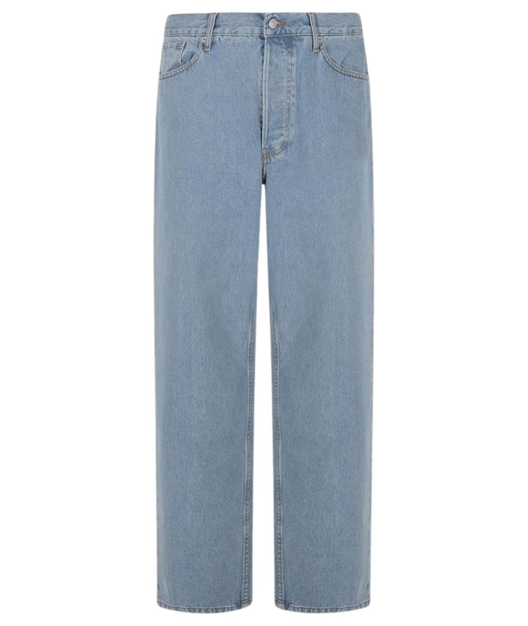 DRIES VAN NOTEN Голубые хлопковые прямые джинсы, фото 1