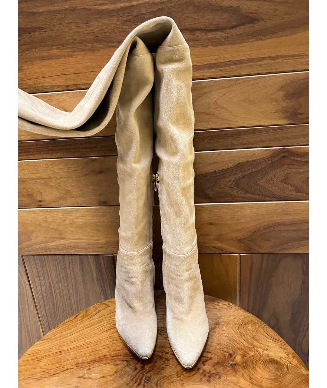 BALMAIN Розовые замшевые ботфорты, фото 2