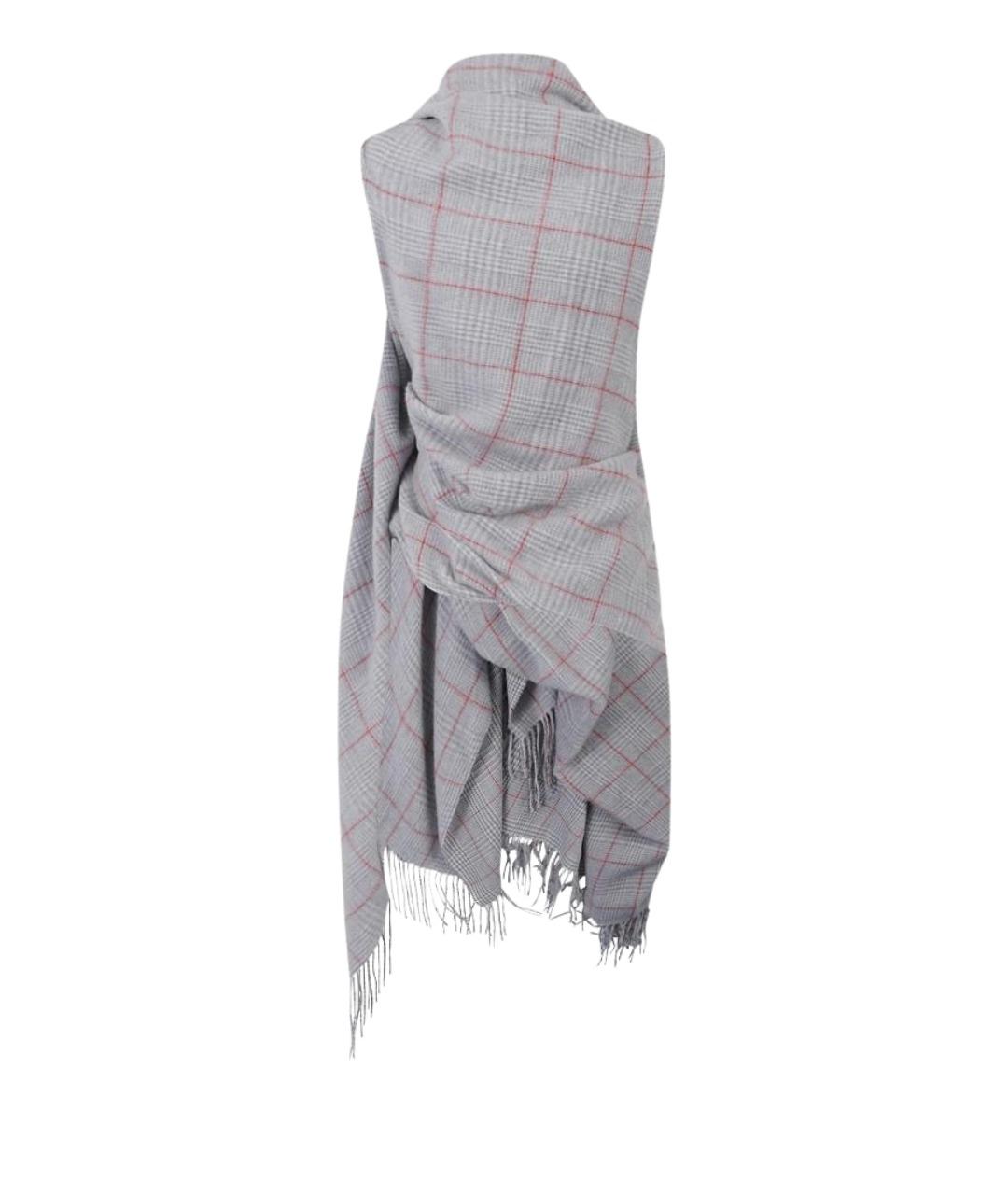 JEAN PAUL GAULTIER Серый шерстяной шарф, фото 2