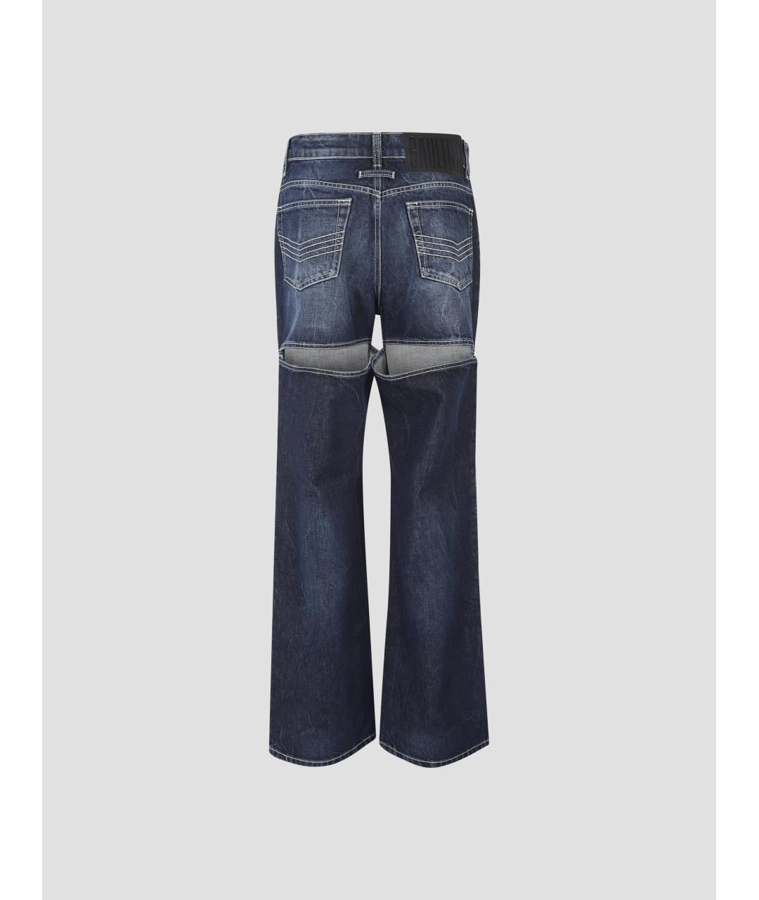 JEAN PAUL GAULTIER Синие хлопковые прямые джинсы, фото 2