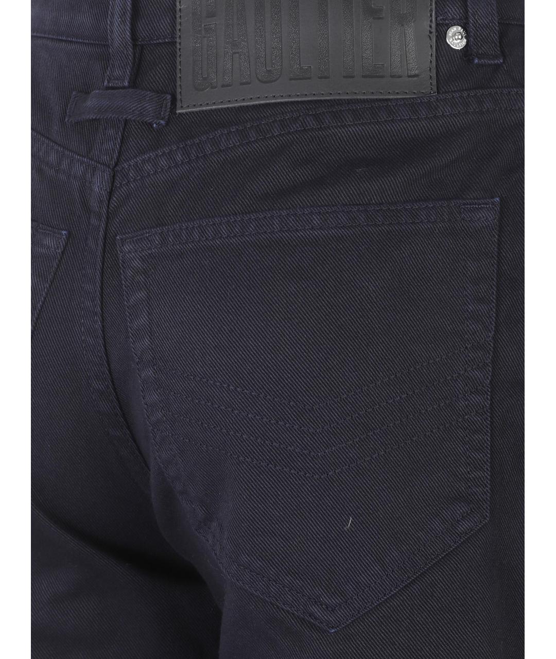JEAN PAUL GAULTIER Темно-синие хлопковые прямые джинсы, фото 3