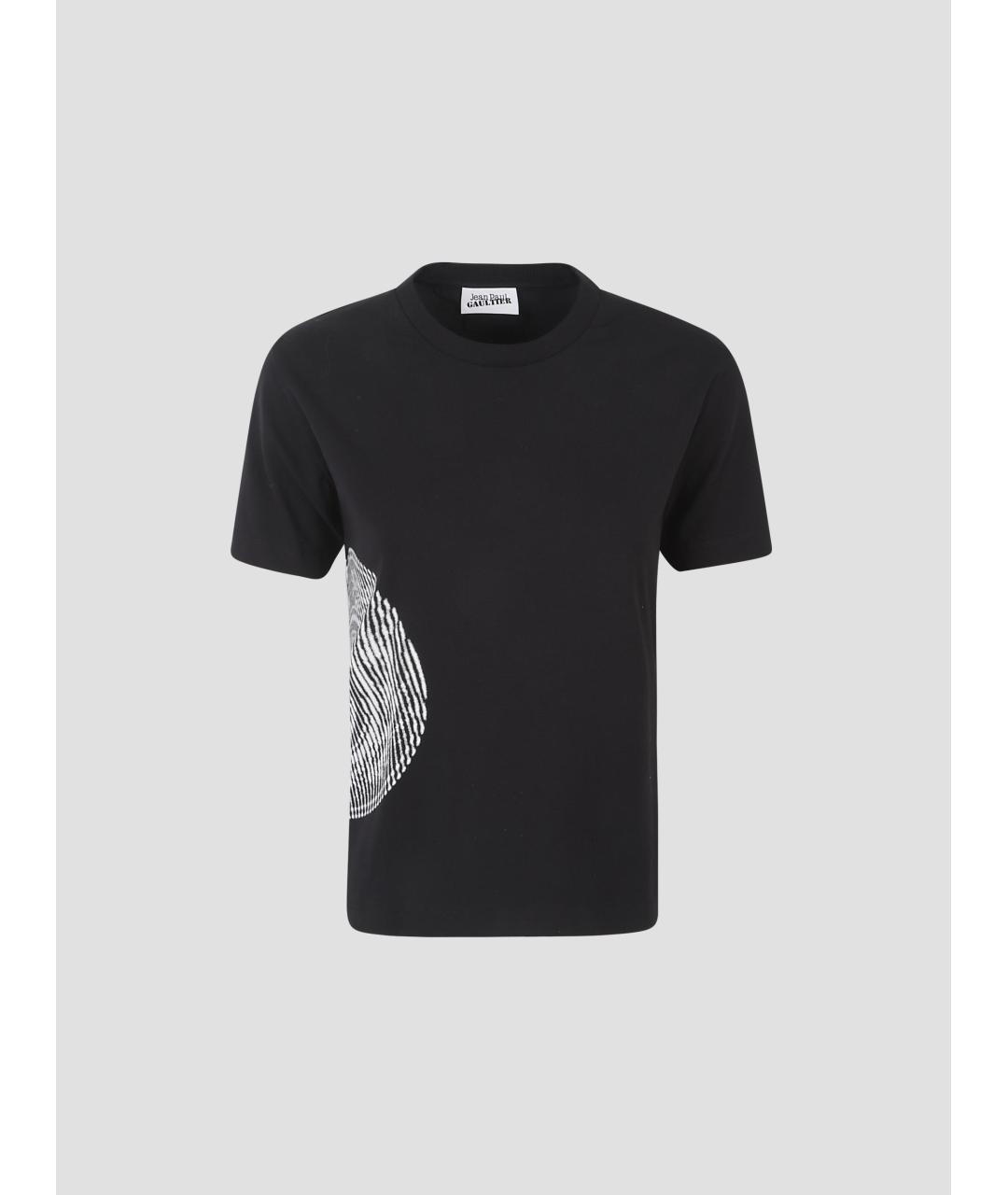 JEAN PAUL GAULTIER Черная хлопковая футболка, фото 4
