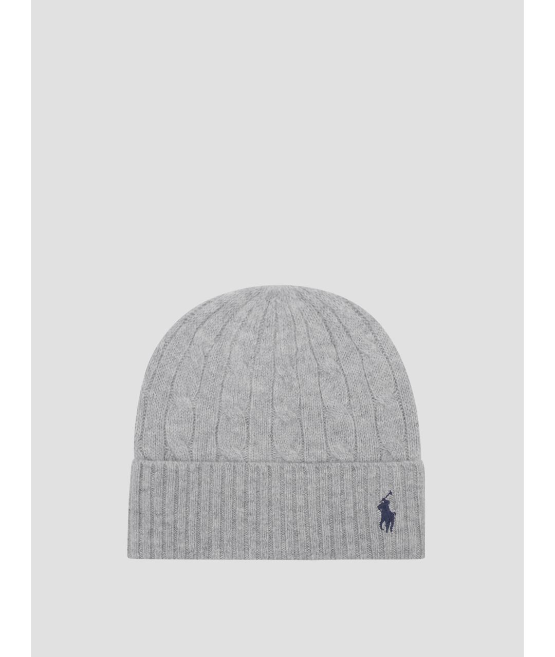 POLO RALPH LAUREN Серая шерстяная шапка, фото 3
