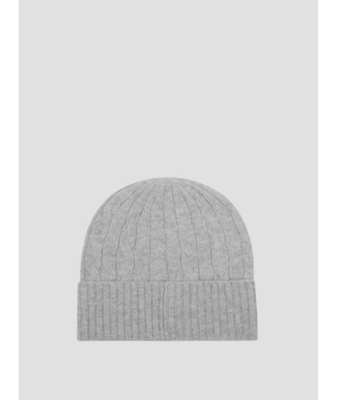 POLO RALPH LAUREN Серая шерстяная шапка, фото 2