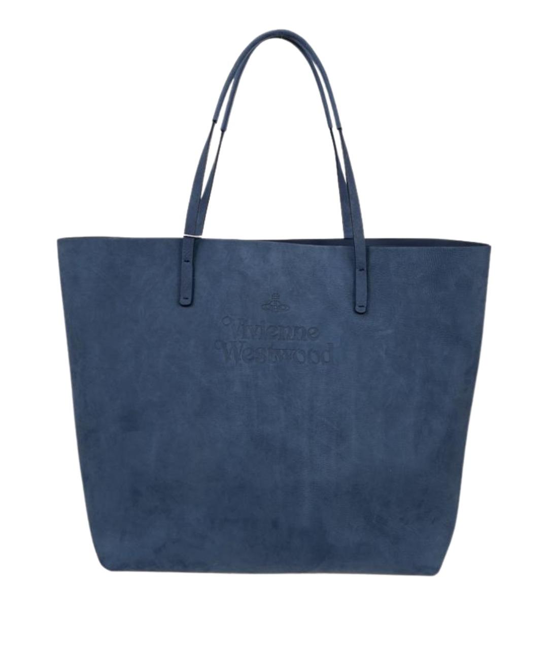 VIVIENNE WESTWOOD Синяя кожаная пляжная сумка, фото 1