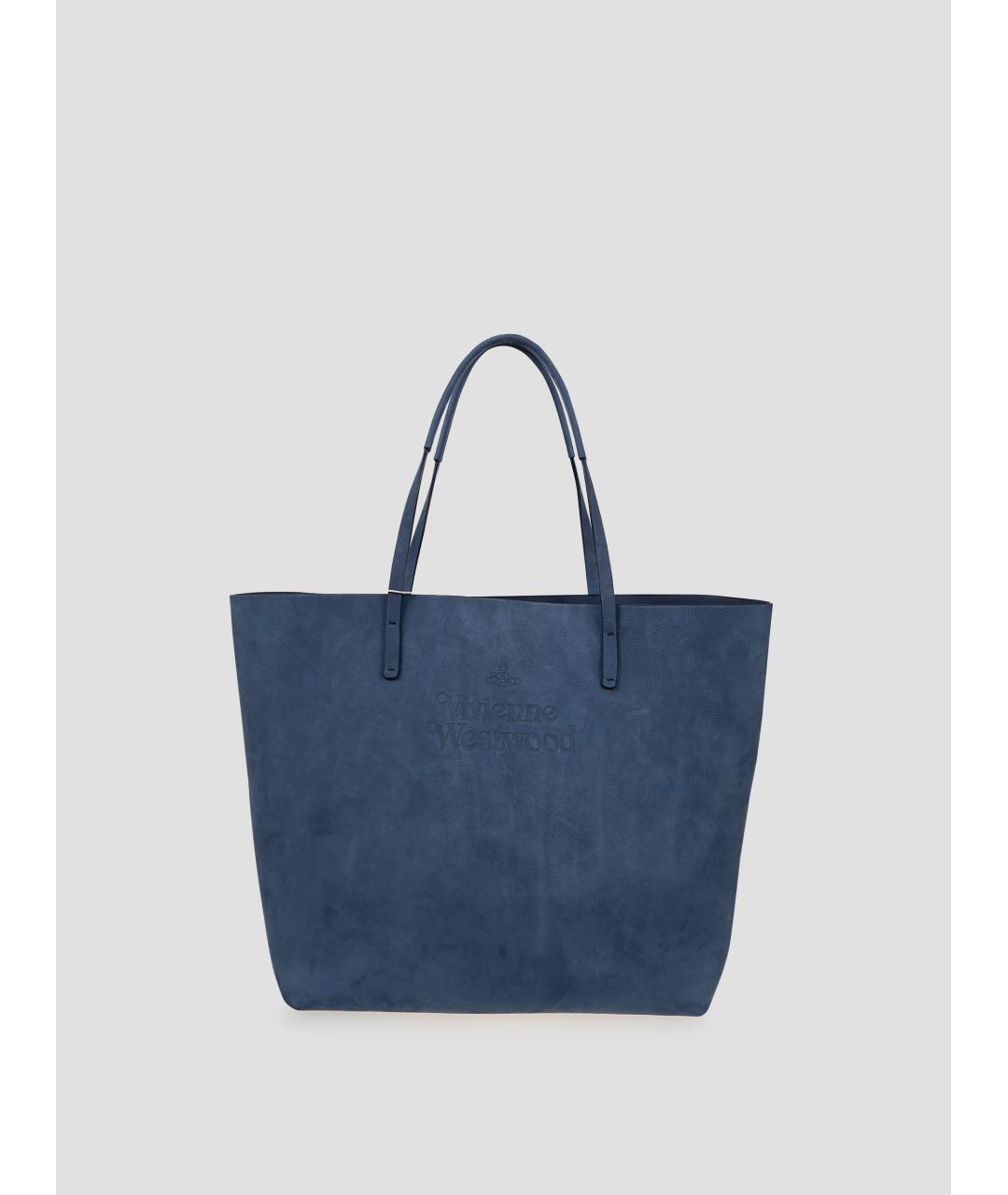 VIVIENNE WESTWOOD Синяя кожаная пляжная сумка, фото 4