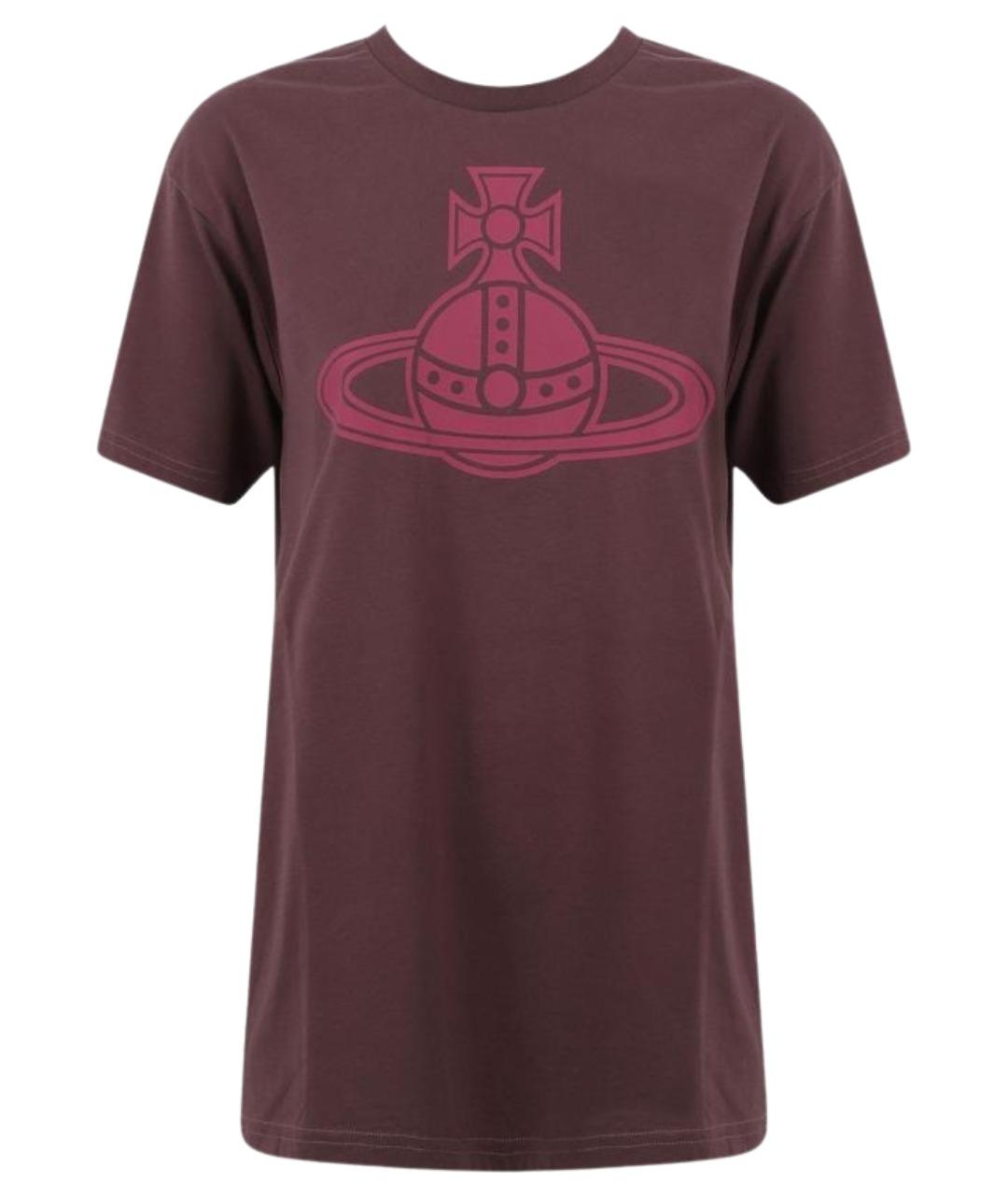 VIVIENNE WESTWOOD Бордовая хлопковая футболка, фото 1