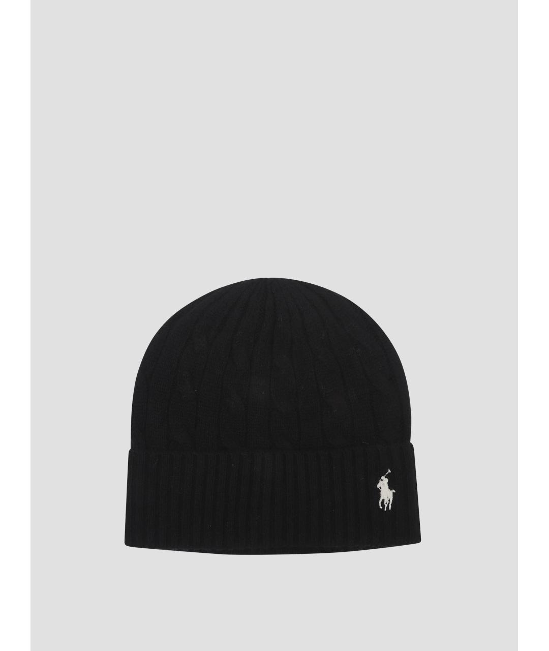POLO RALPH LAUREN Черная шерстяная шапка, фото 3