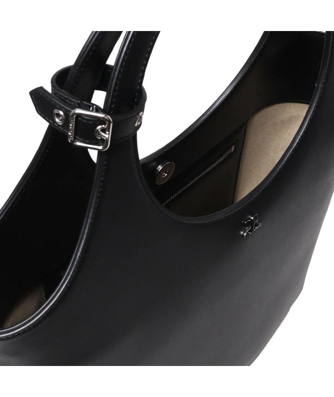 COURREGES Черная кожаная сумка тоут, фото 4