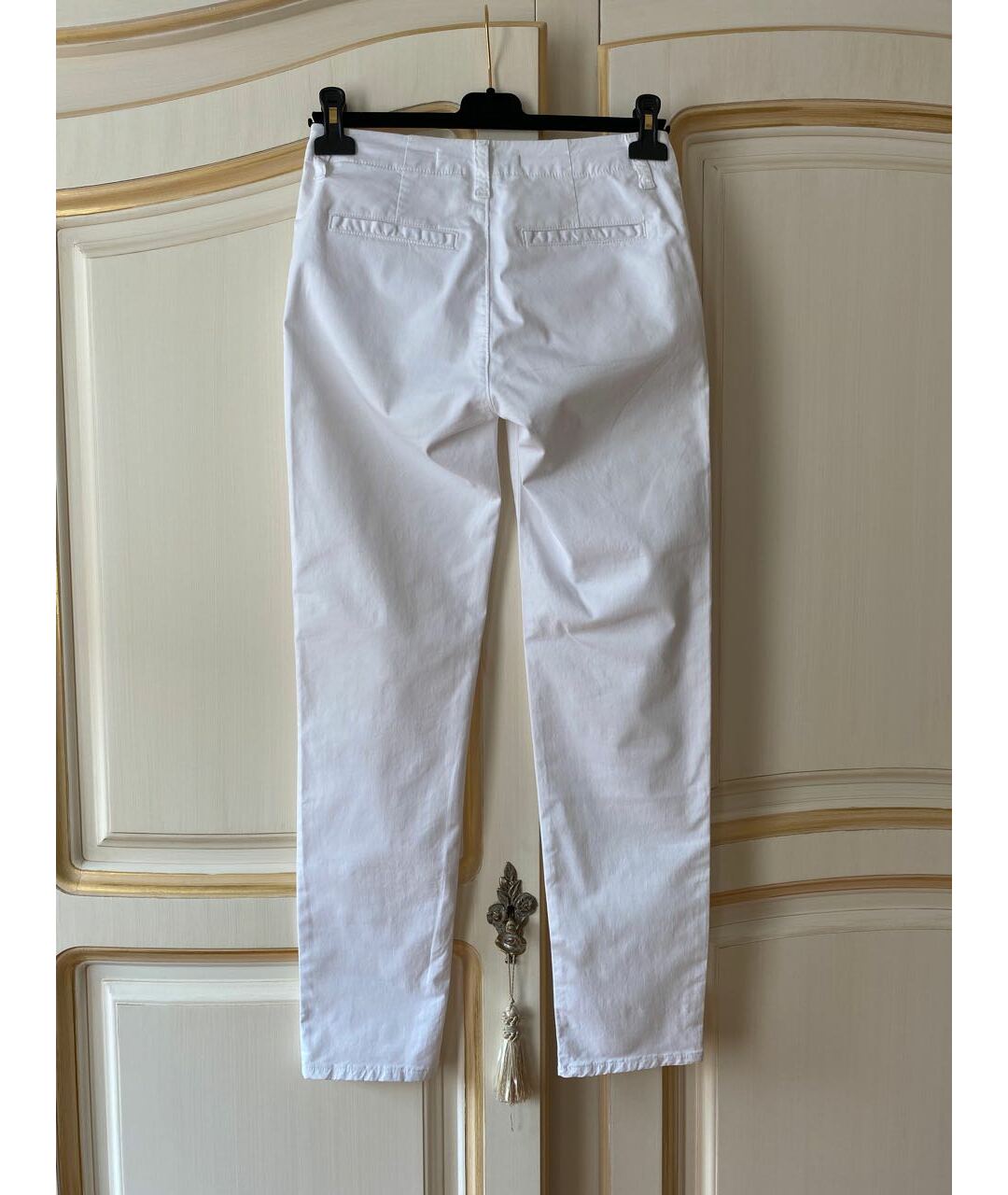 JBRAND Белые хлопко-эластановые брюки узкие, фото 2