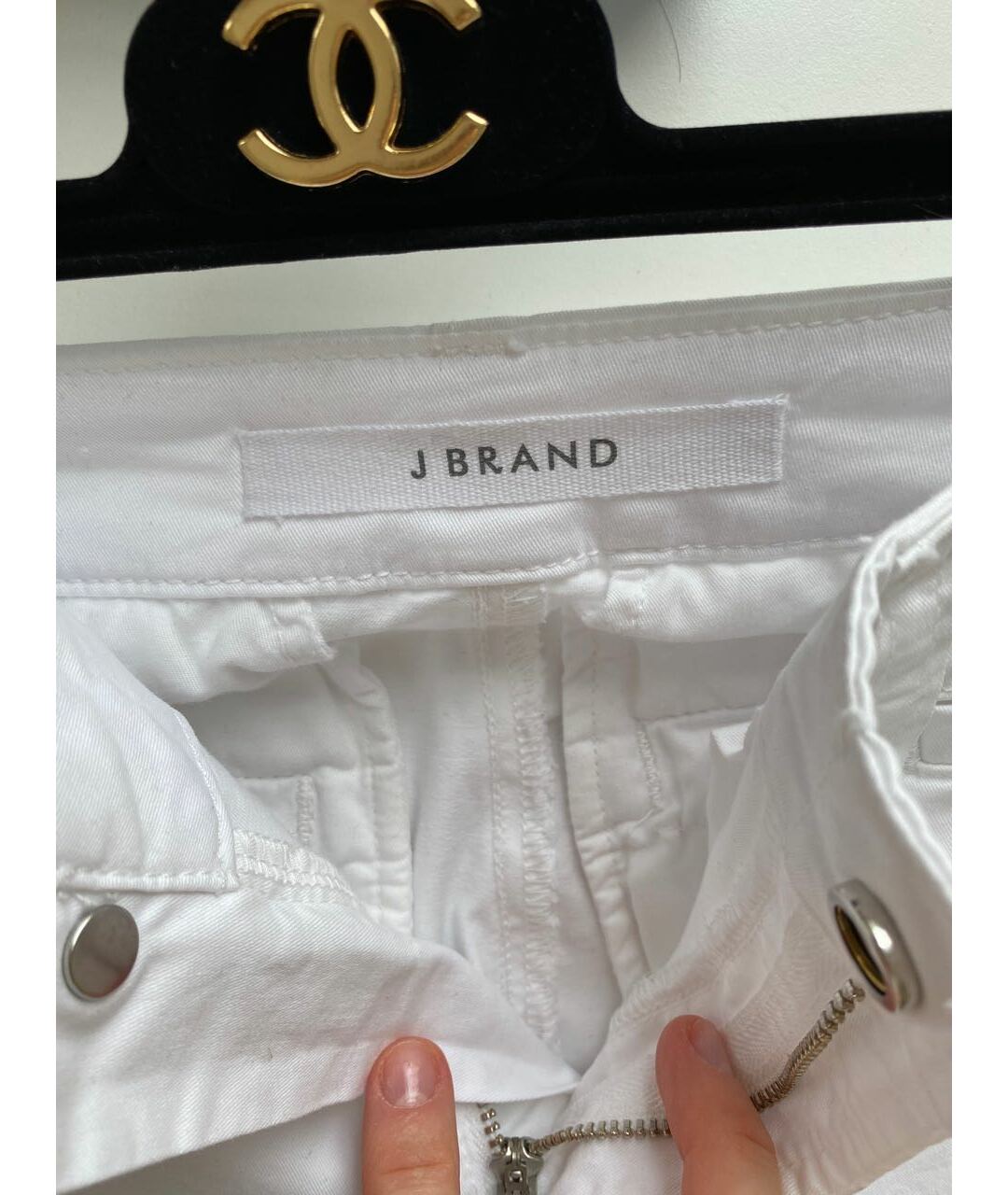 JBRAND Белые хлопко-эластановые брюки узкие, фото 5