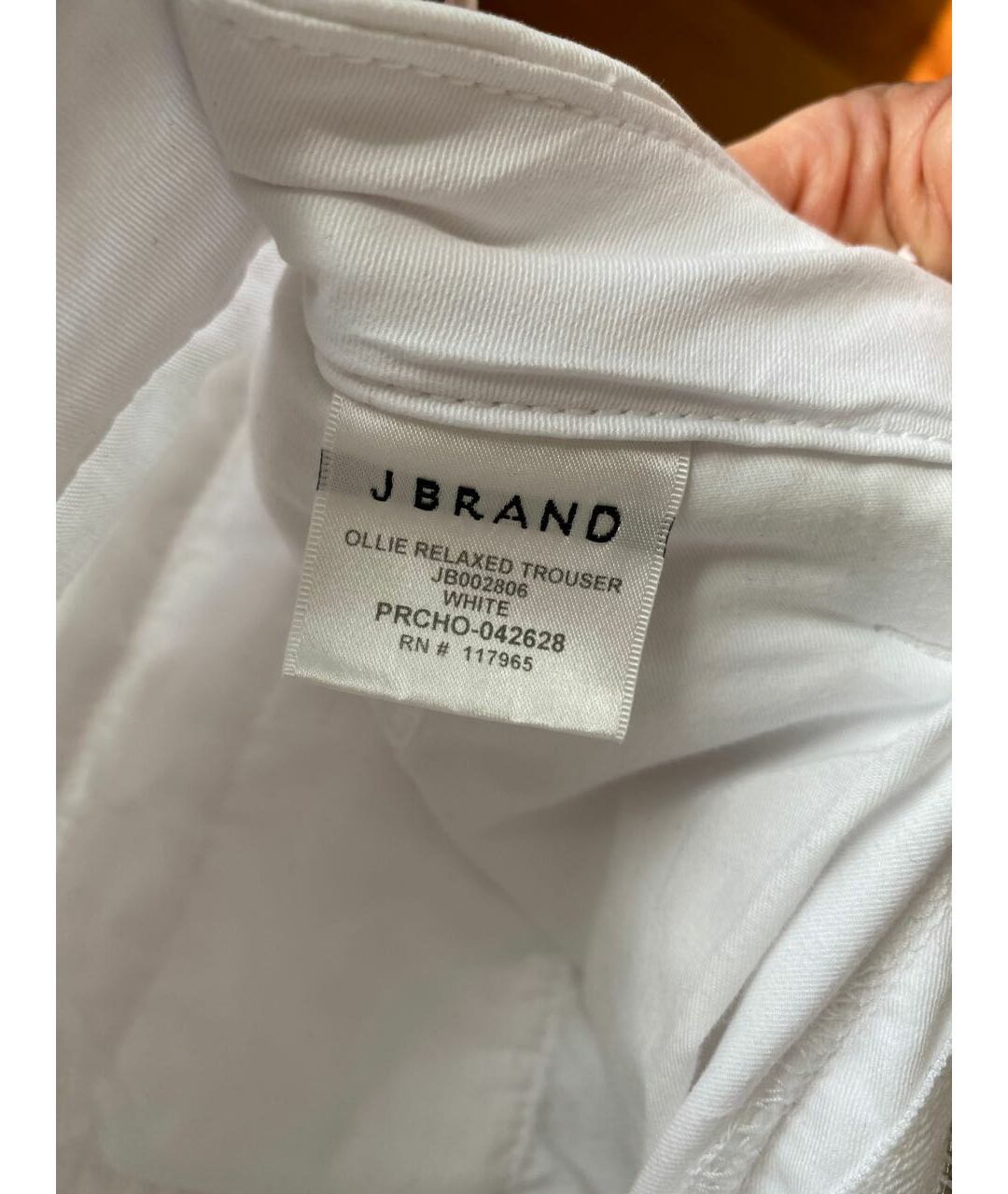 JBRAND Белые хлопко-эластановые брюки узкие, фото 6