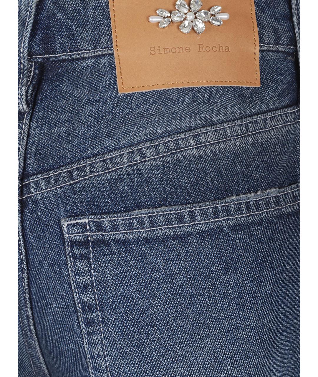 SIMONE ROCHA Синие хлопковые прямые джинсы, фото 3