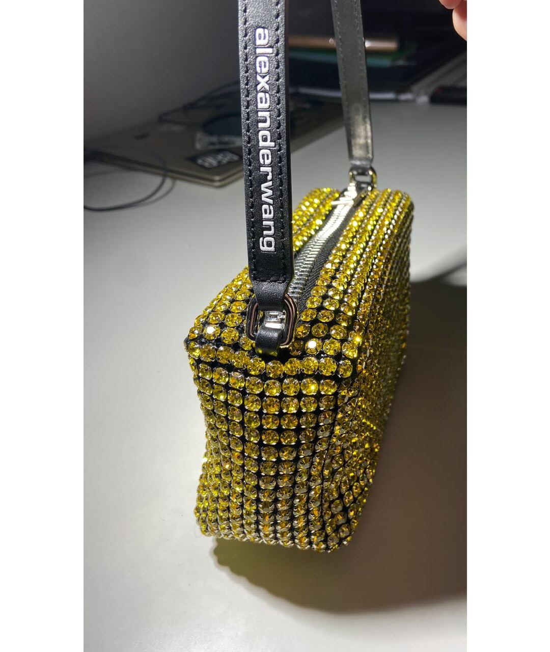 ALEXANDER WANG Золотая кожаная сумка тоут, фото 4