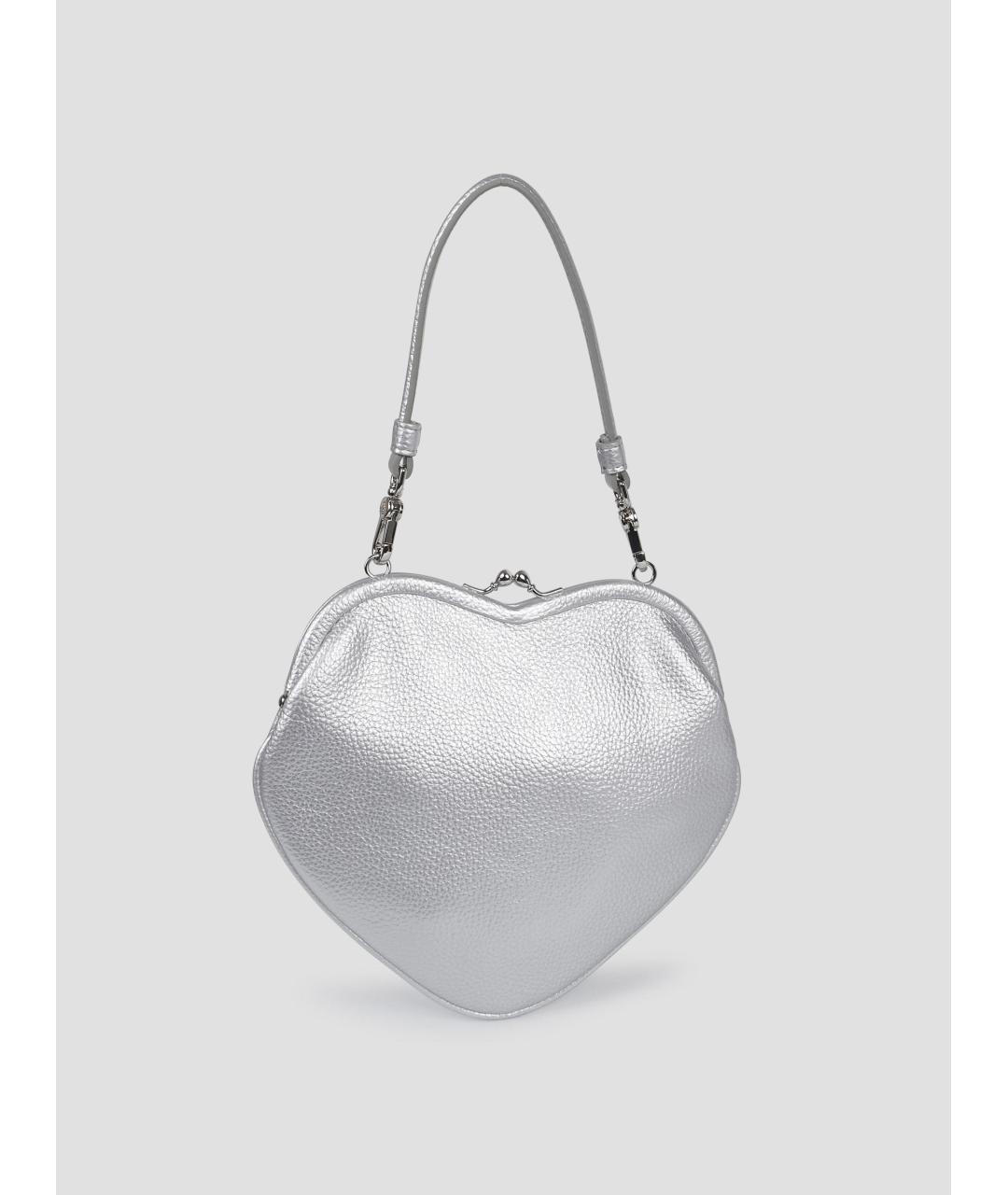 VIVIENNE WESTWOOD Серебряная сумка с короткими ручками из искусственной кожи, фото 3
