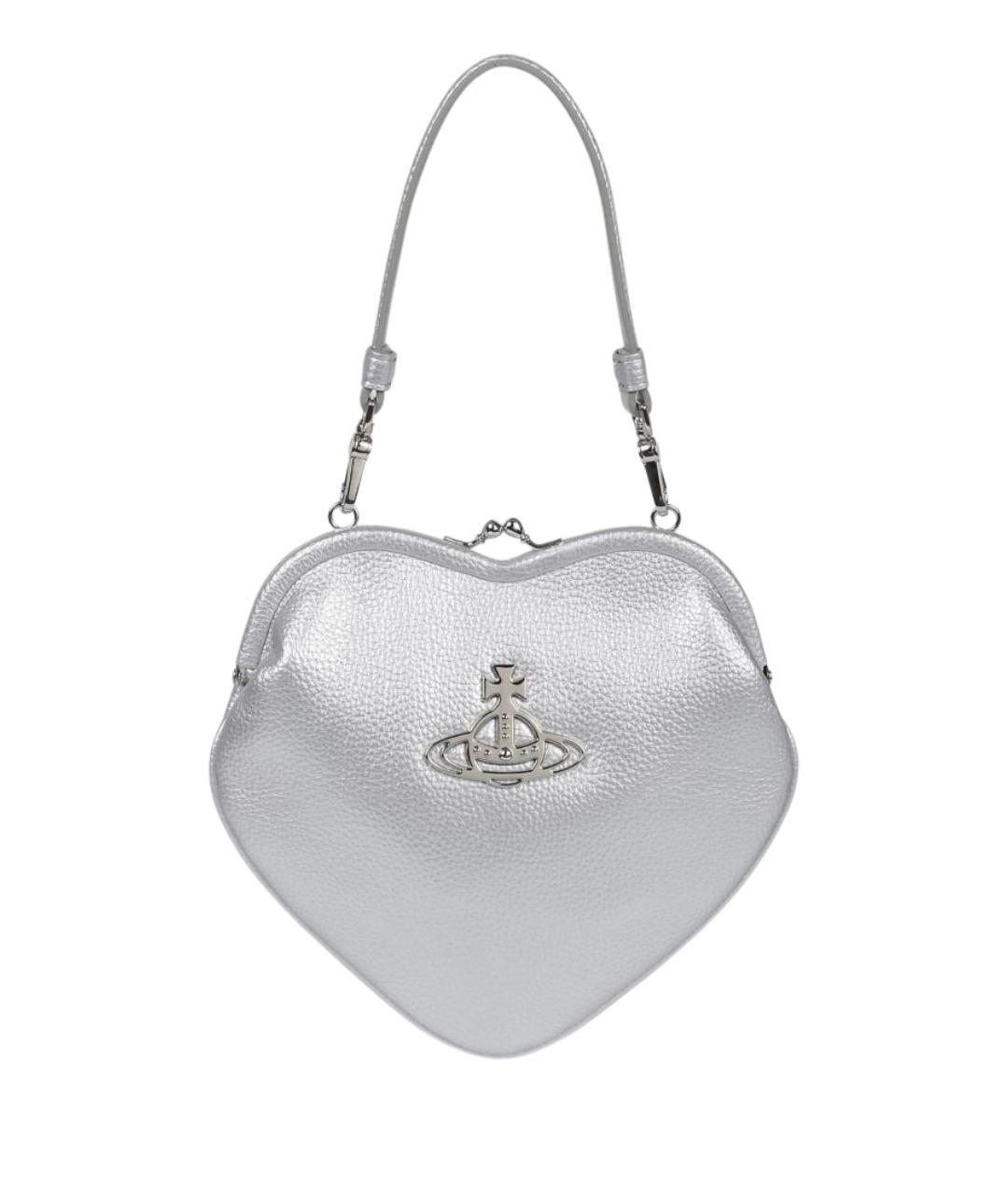 VIVIENNE WESTWOOD Серебряная сумка с короткими ручками из искусственной кожи, фото 1