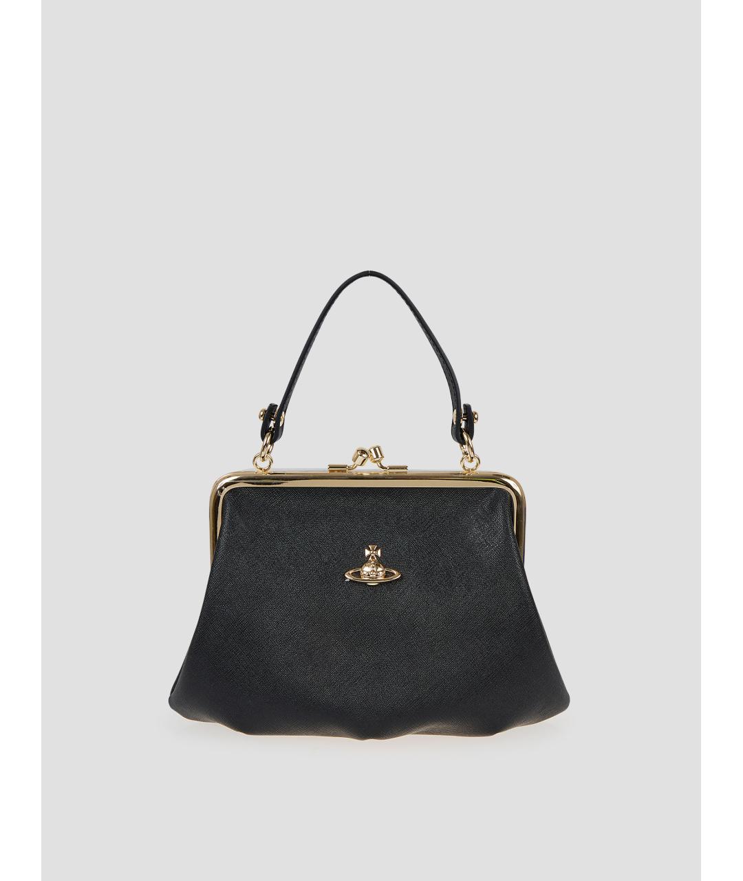 VIVIENNE WESTWOOD Черная сумка с короткими ручками из искусственной кожи, фото 4