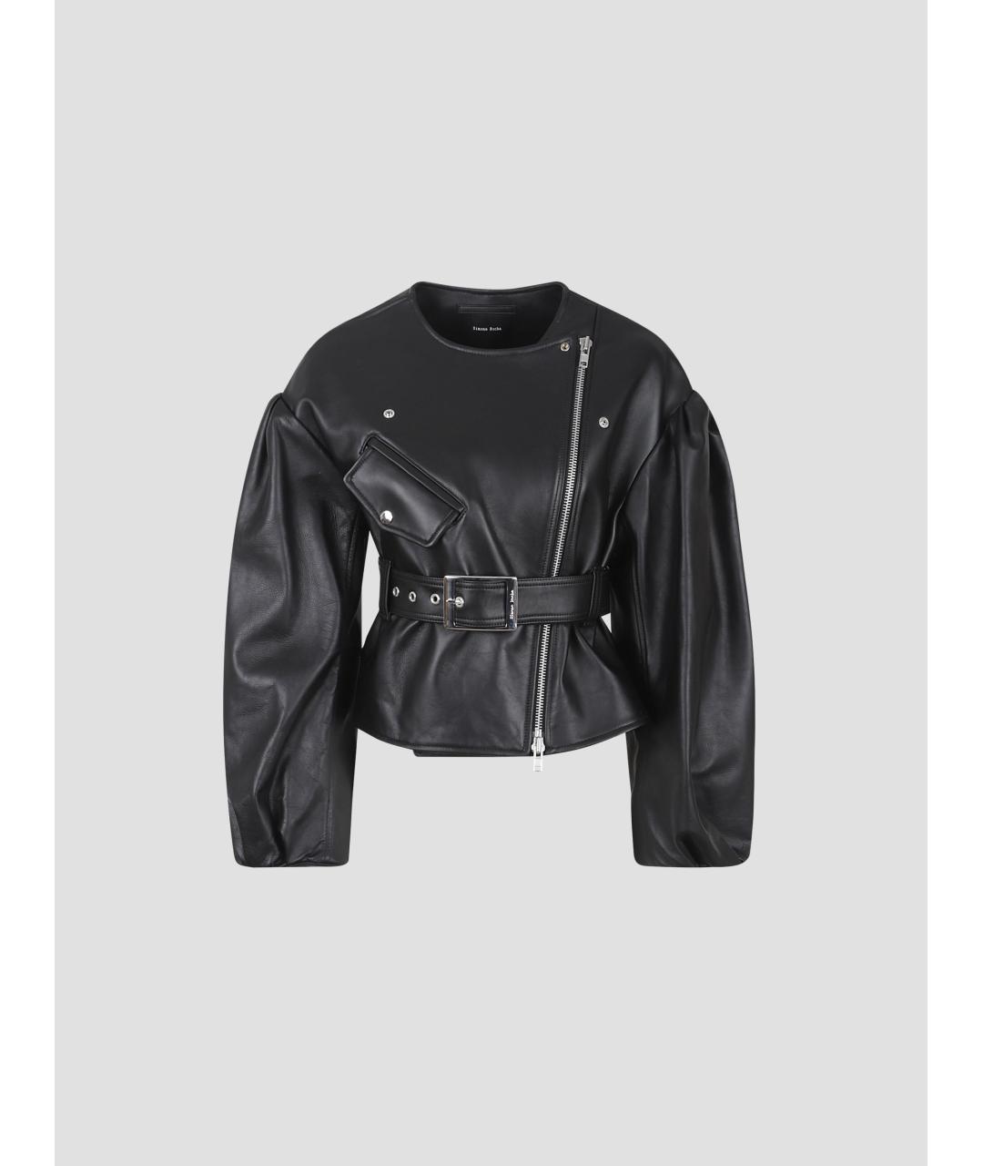 SIMONE ROCHA Черная кожаная куртка, фото 4