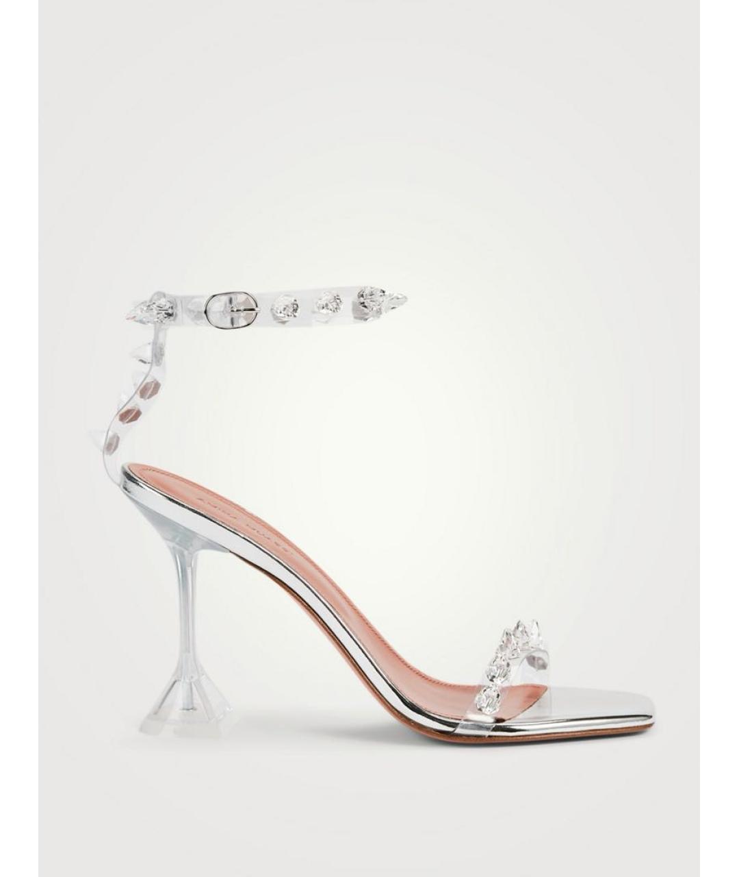 Amina Muaddi Серебряные туфли, фото 8