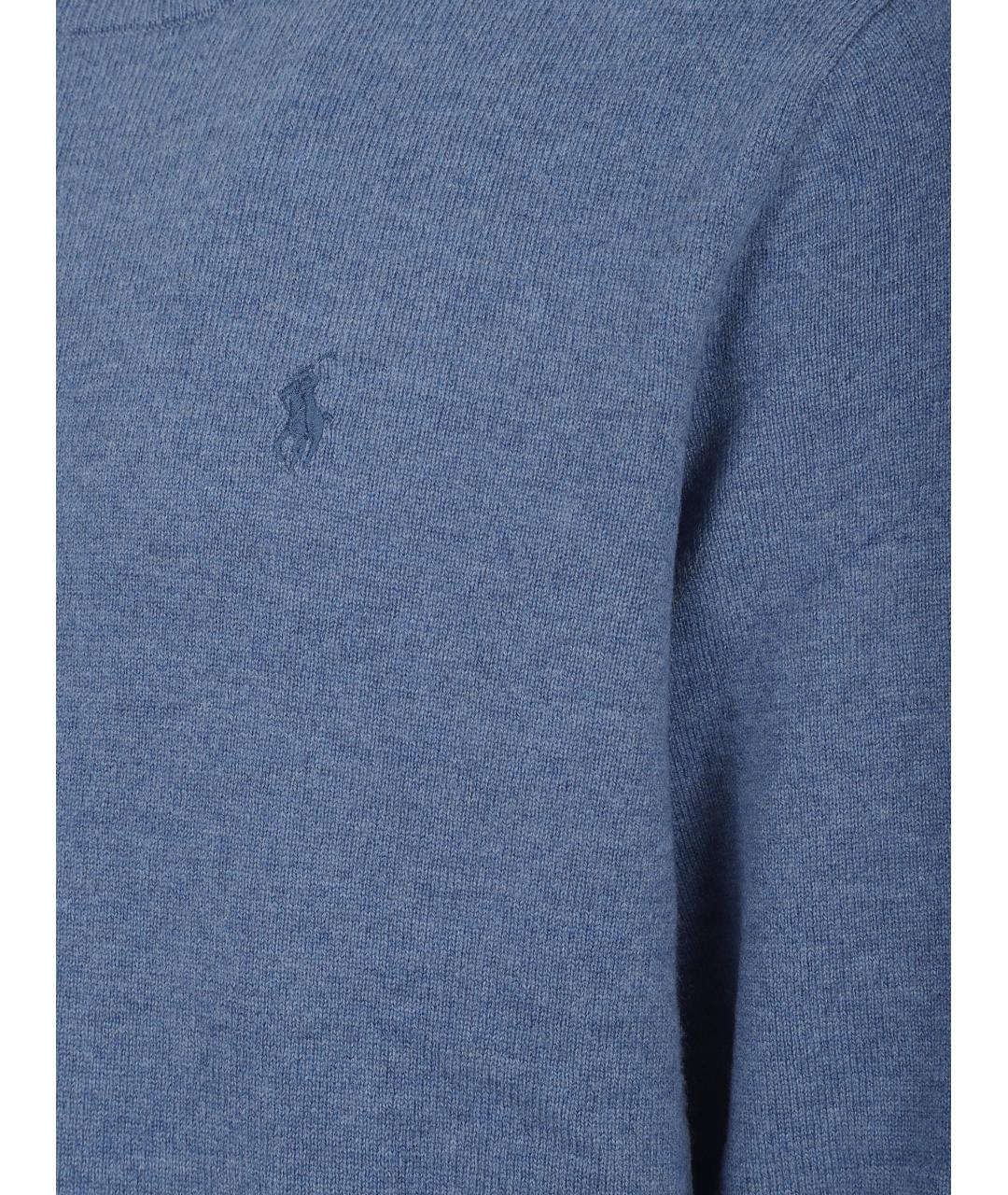 POLO RALPH LAUREN Голубой шерстяной джемпер / свитер, фото 3
