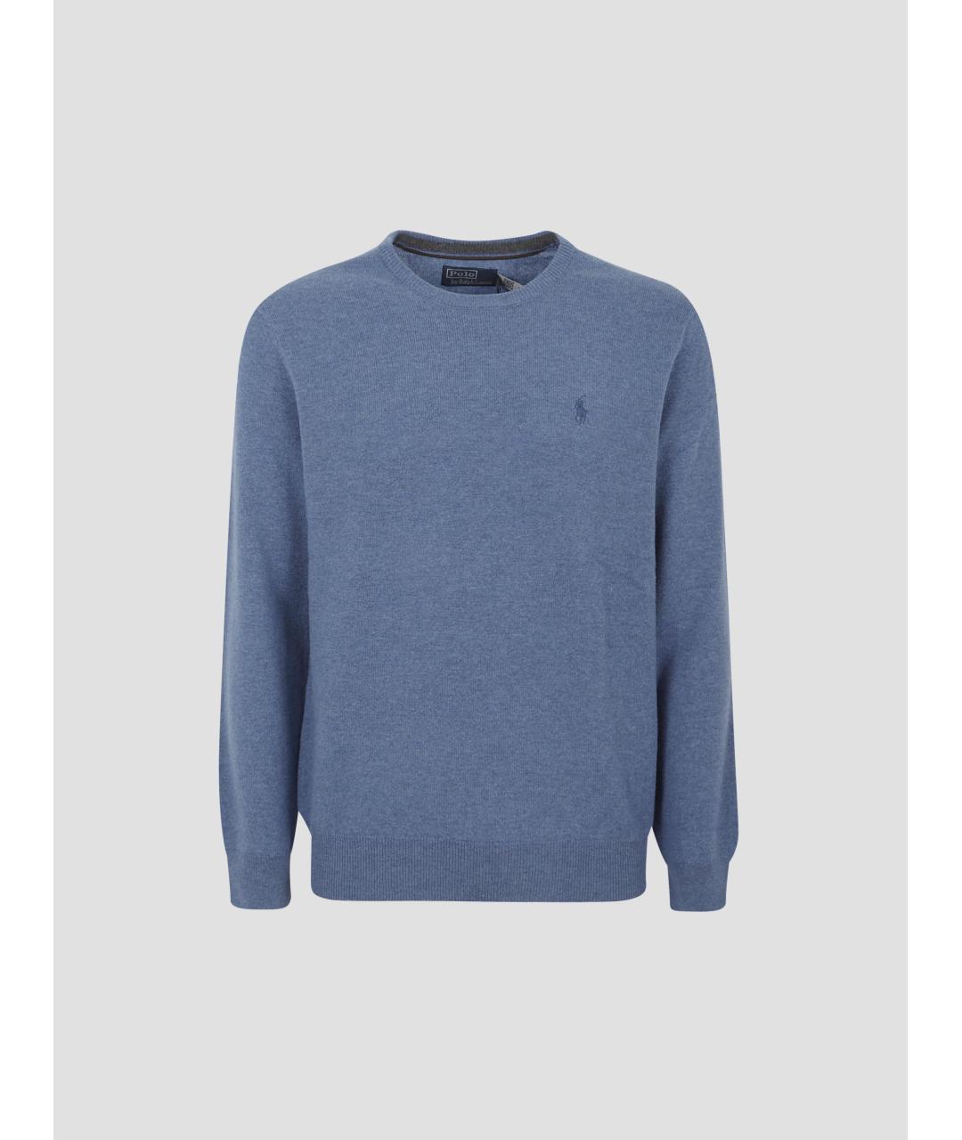 POLO RALPH LAUREN Голубой шерстяной джемпер / свитер, фото 4
