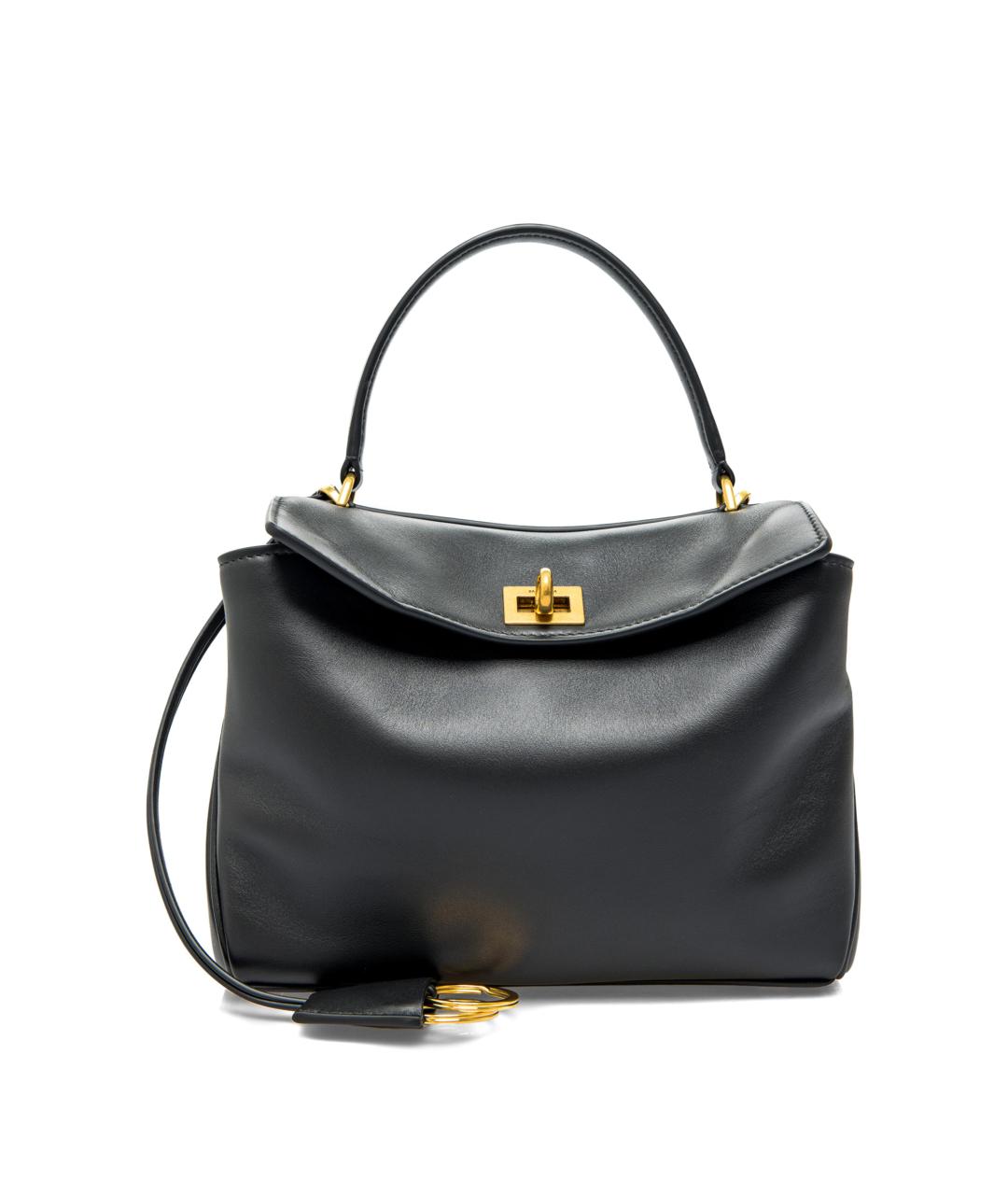 BALENCIAGA Черная кожаная сумка тоут, фото 1