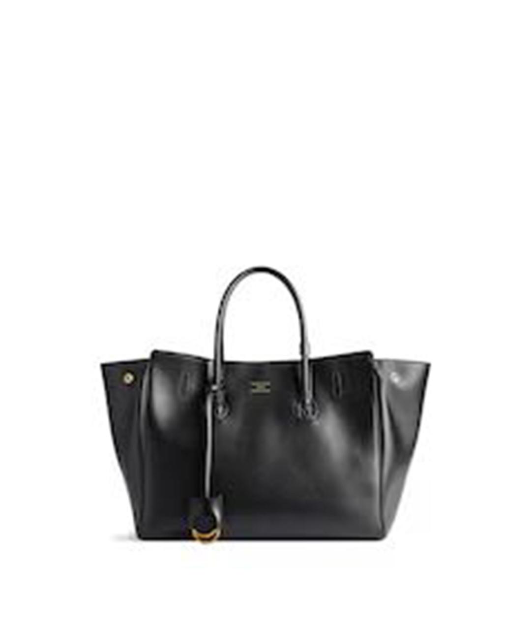 BALENCIAGA Черная кожаная сумка тоут, фото 1