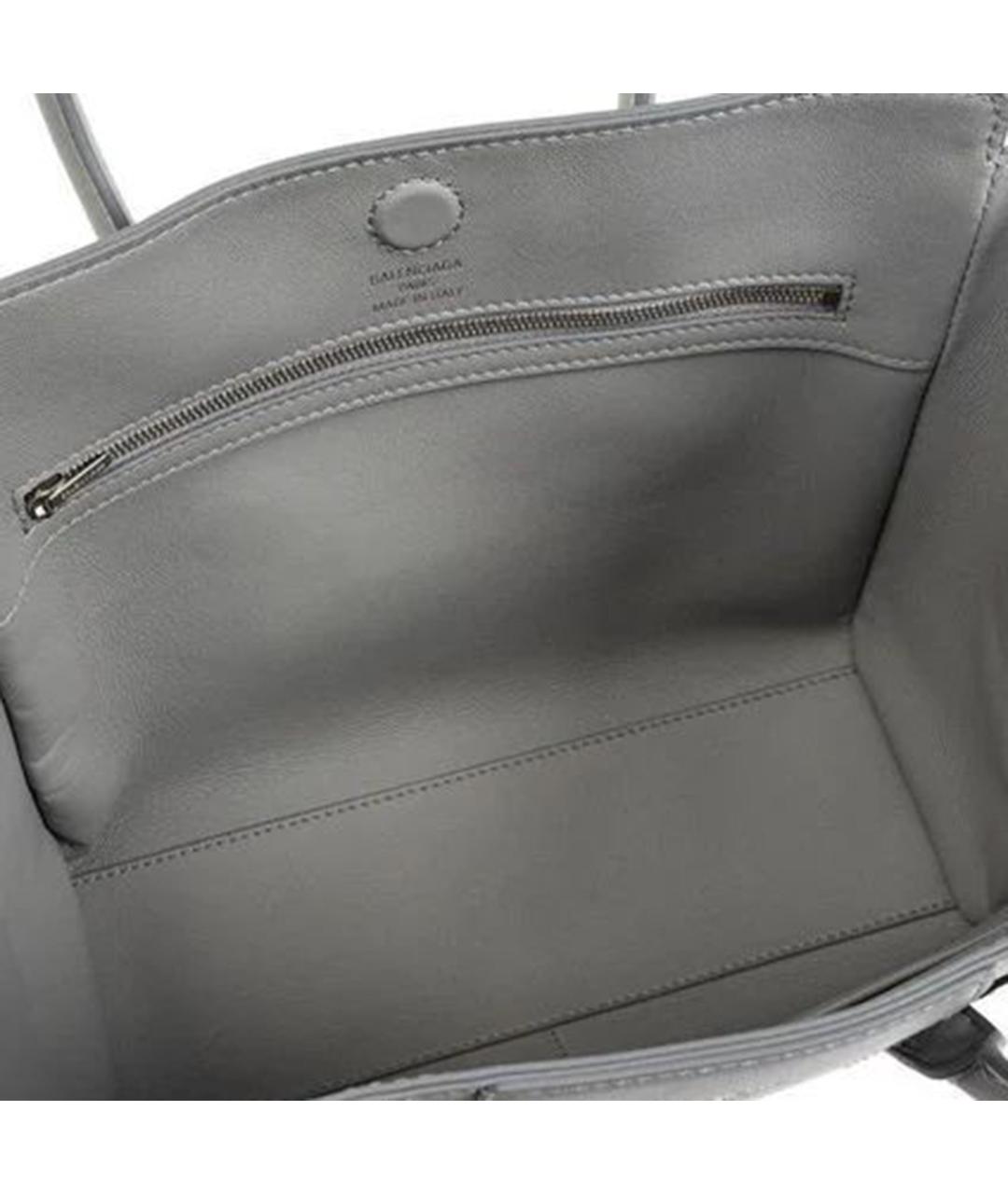 BALENCIAGA Серая кожаная сумка тоут, фото 3