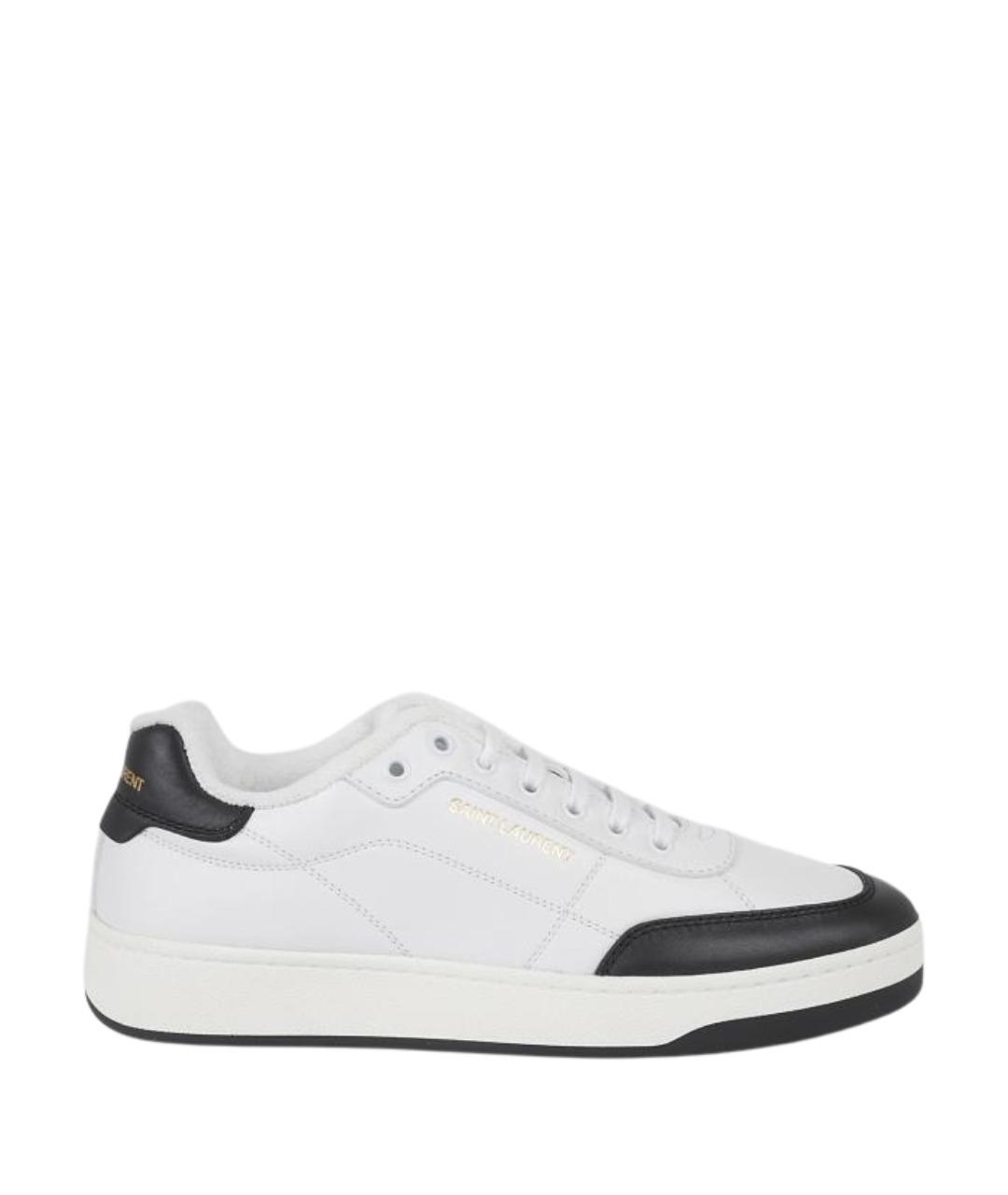 SAINT LAURENT Белые кожаные низкие кроссовки / кеды, фото 1