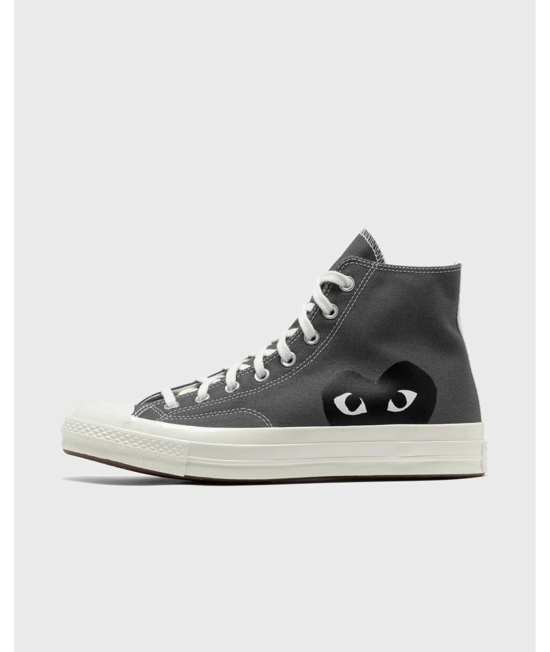 COMME DES GARÇONS PLAY Серые текстильные кеды, фото 2