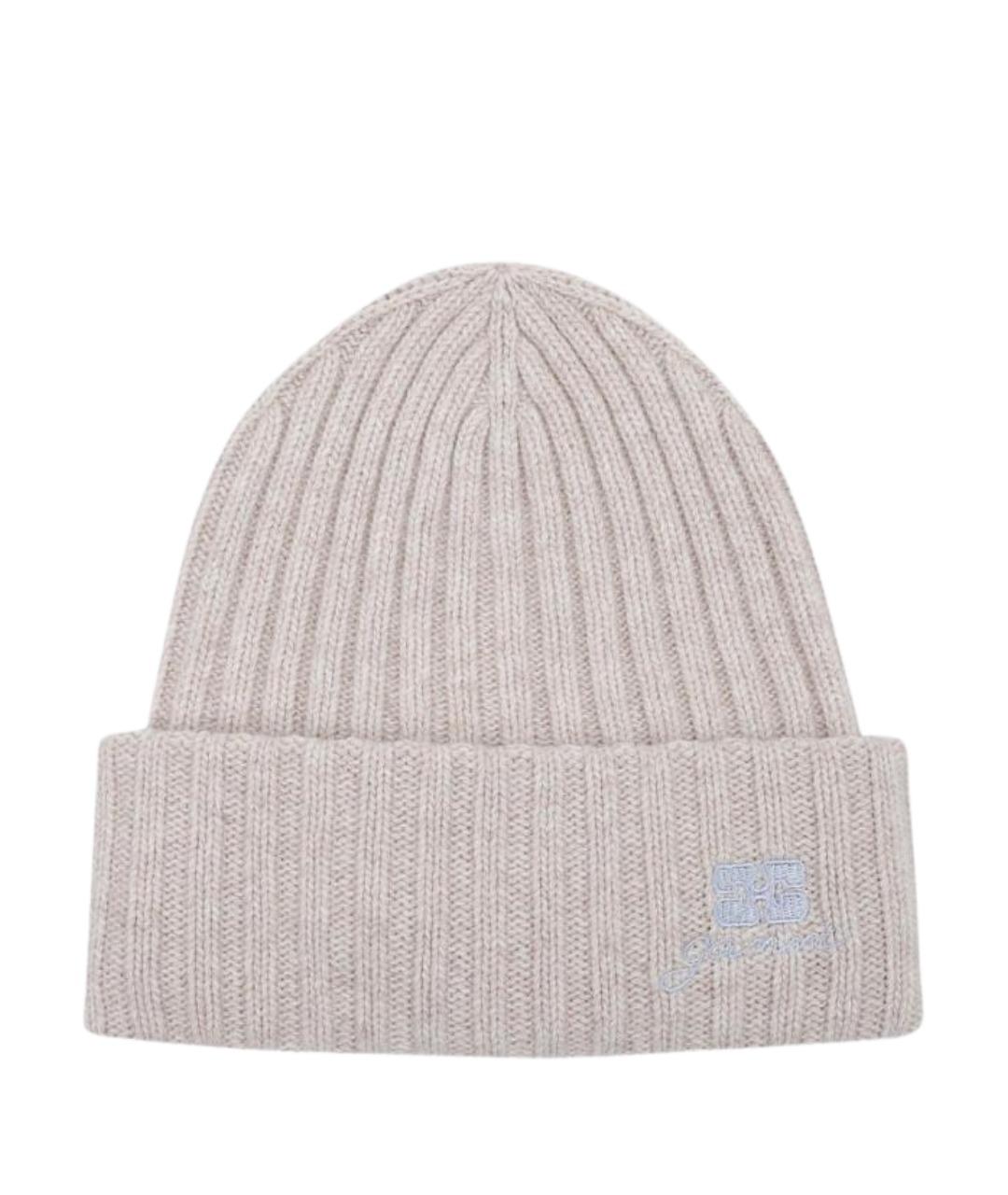 GANNI Бежевая шерстяная шапка, фото 1