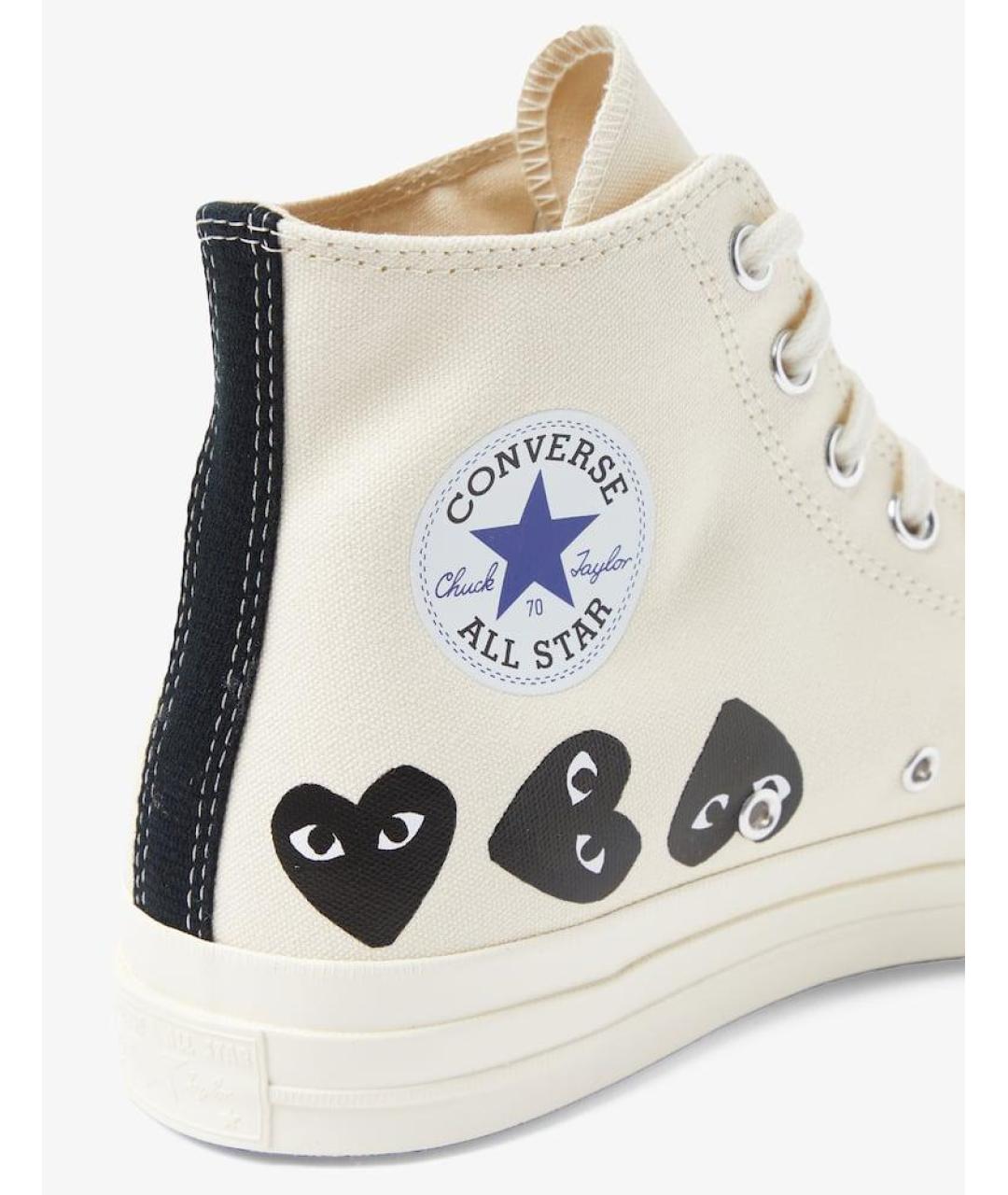 COMME DES GARÇONS PLAY Бежевые текстильные кеды, фото 3