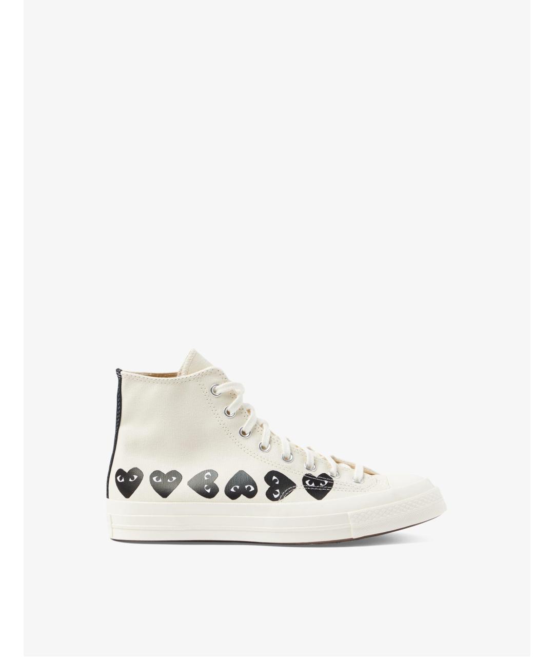 COMME DES GARÇONS PLAY Бежевые текстильные кеды, фото 4