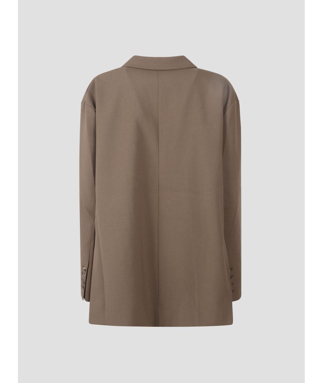 THE FRANKIE SHOP Коричневый полиэстеровый жакет/пиджак, фото 2