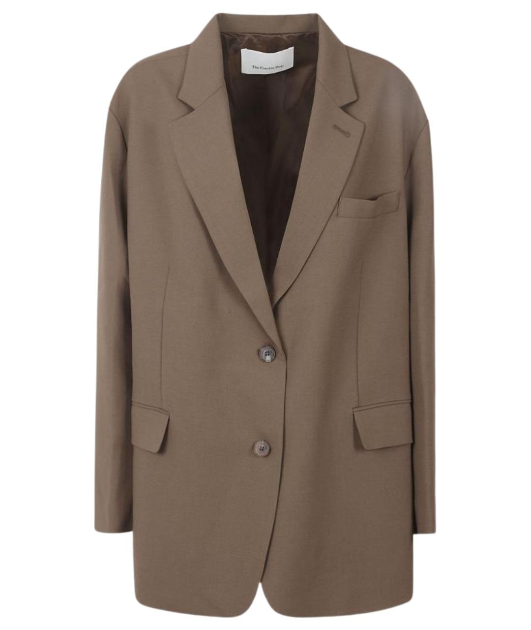 THE FRANKIE SHOP Коричневый полиэстеровый жакет/пиджак, фото 1