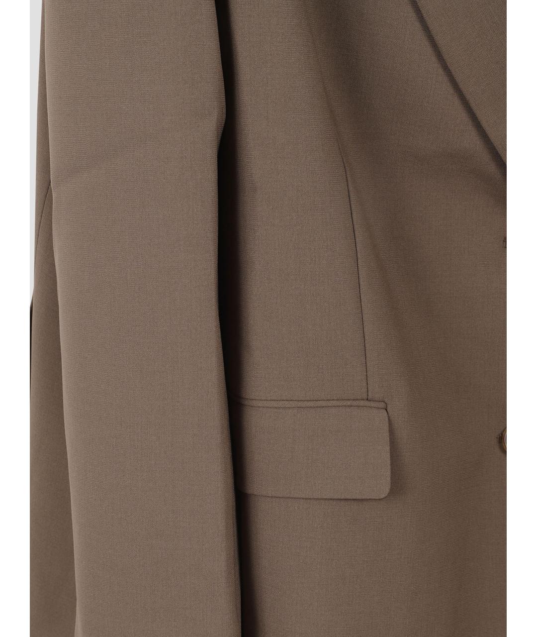 THE FRANKIE SHOP Коричневый полиэстеровый жакет/пиджак, фото 3